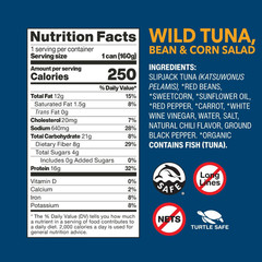 Wild Planet Ready-To-Eat Wild Tuna, Bean & Corn Salad with Organic Sweetcorn, Re