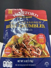 (6-pack) Hereford Fully Cooked Spicy Seasoned Beef Crumbles 6oz.