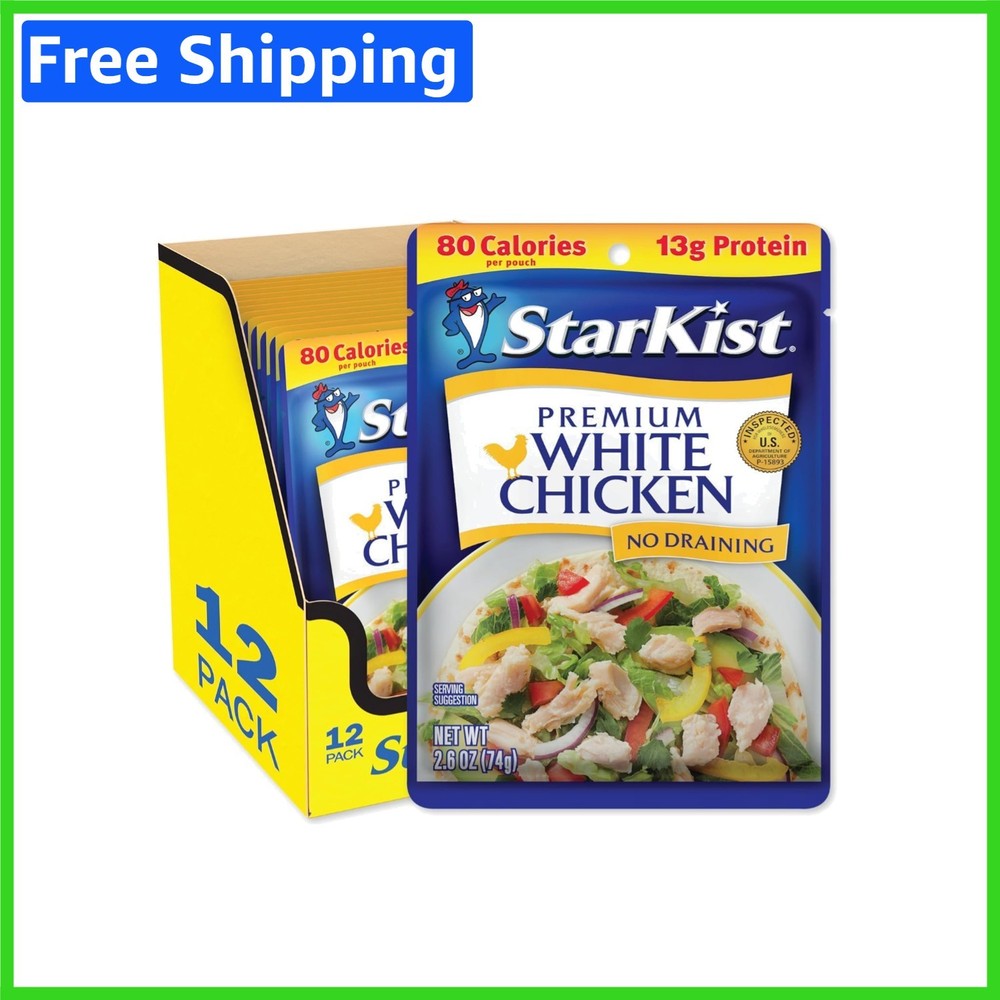 Bulk 12-Pack White Chicken Pouches – Delicious, Gluten-Free Convenience
