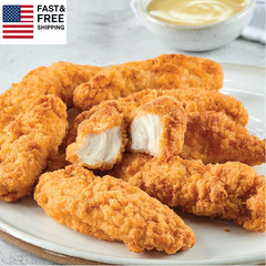 Lightly Breaded Chicken Breast Strips | Fully Cooked | 16G Protein || 1.50 LB