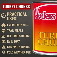 Canned Fully Cooked Turkey Chunks – 28 oz, 10- Shelf Life for Emergencies