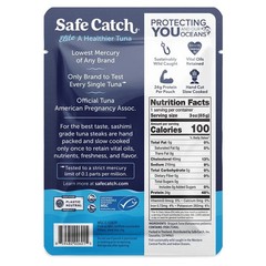Safe Catch Elite Tuna Wild-Caught Lowest Mercury 3 Ounce Pouch (Pack of 12)