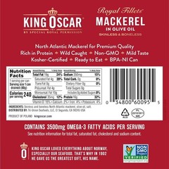 Mackerel in Olive Oil, 4.05 Ounce Can Pack of 3, Packaging May Vary, Skinless…