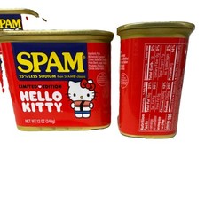 2 cans /SPAM Hello Kitty Limited Edition 25% Less Sodium Pork Meat 12 oz (340 g)