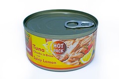 6 x Tuna in chunks in brine with spicy (scotch bonnet), lemon tuna canned