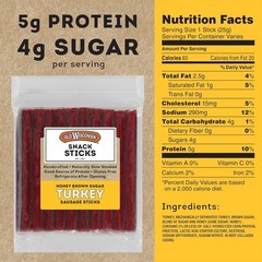 Old Wisconsin Honey Brown Sugar Turkey Sausage Snack 1.75 Pound (Pack of 1)