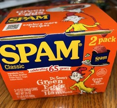 Green Eggs & Ham SPAM Limited Edition (Two 12oz Cans) (6/2028)FREE SHIPPING