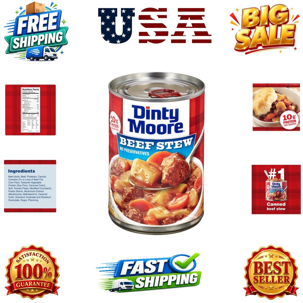 Beef Stew, 15 oz 12 Pack, Fully Cooked & Ready-To-Eat with Fresh Potatoes & C…