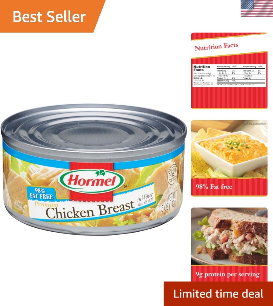Healthy Canned Chicken Breast – 98% Fat Free, Protein-Rich, 12 Cans of 5oz Each