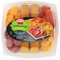 Hard Salami and Pepperoni Party Tray 28 oz, Meat and Cheese Platter for