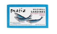 Sardines in Olive Oil with Piquillo Peppers 3 Ounce Can Wild Caught Gluten Free
