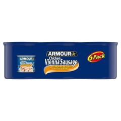 (2 pack) Armour Chicken Vienna Sausage, 4.6 oz Can, 6 Count Can