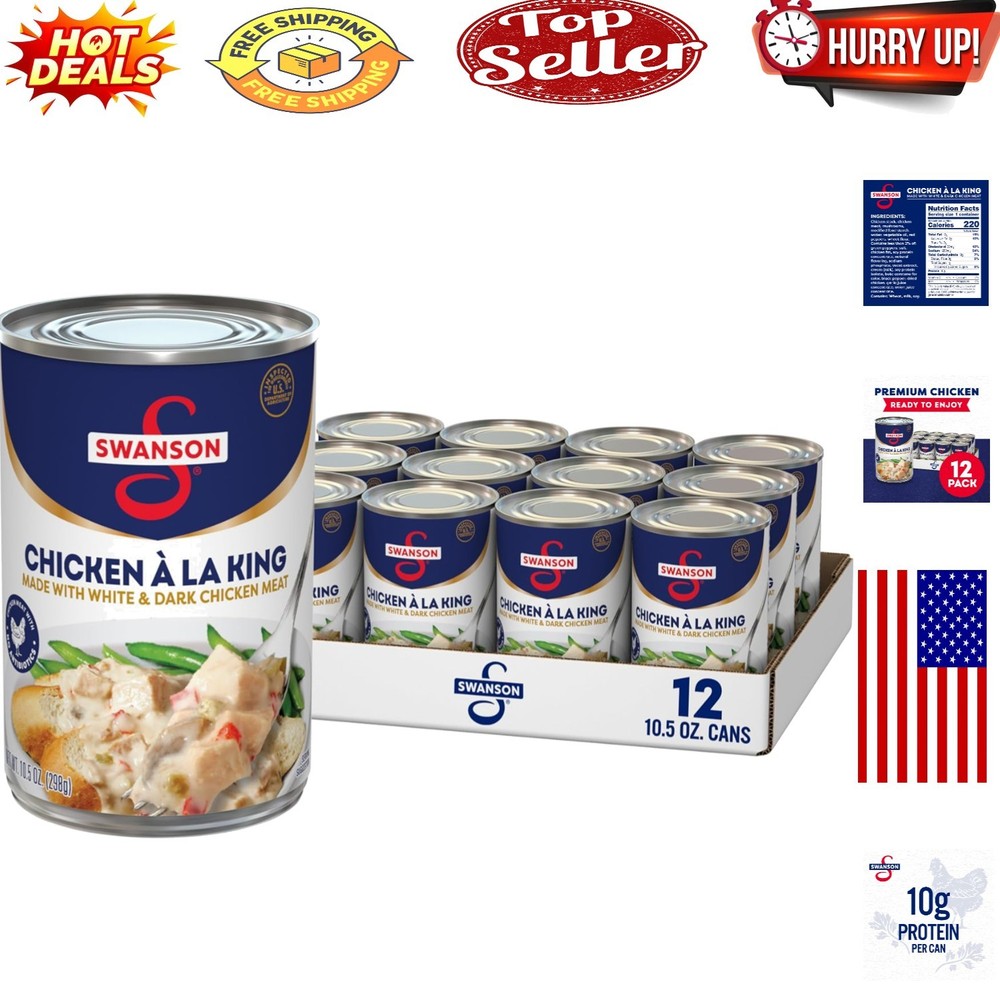 Swanson Chicken a la King – 12 Cans of Hearty, Creamy Chicken & Vegetables