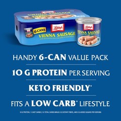 Libby’s Vienna Sausage, Ready to Eat Canned Meat, 10g 4.6 Ounce (Pack of 6)