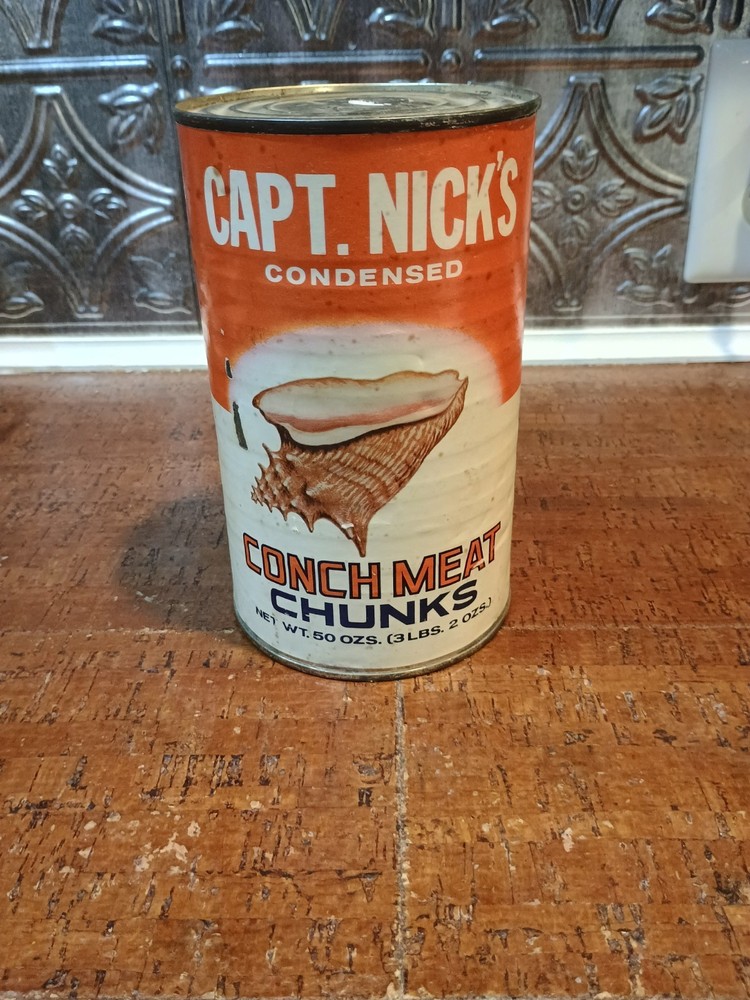 Capt. Nicks Conch Meat Unopened Can Full 3lbs 2oz Vintage