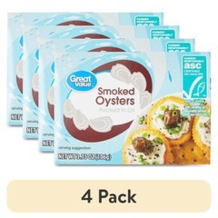 Smoked Oysters Packed in Oil High Protein Low Calorie Appetizer 4 Pack New