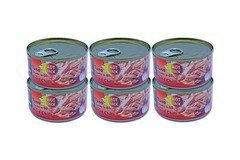 6 x Tuna Can Fish in Chunks in oil With Dried Chili 6.3oz 180g Maldives