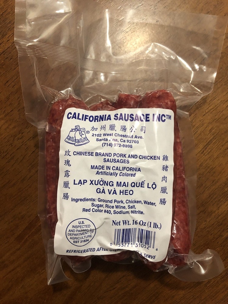 MAI QUE LO Pork Chicken Chinese Sausage / Lap Xuong Heo Ga 16 Oz [COLD]