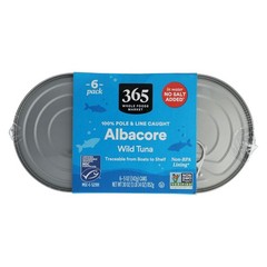 Wild-Caught No Salt Albacore Tuna in Water – 5 oz Size Pack of 6 Convenient Cans