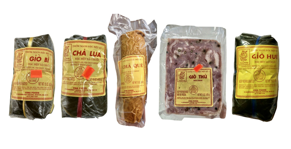 Cooked Pork Rolls (Gio Bi, Cha Lua, Cha Que, Gio Thu, and Gio Hue) សាច់ប៉ាតេ