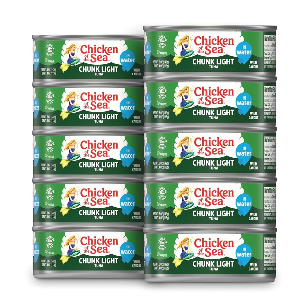Chicken of the Sea Wild Caught Chunk Light Tuna, 5 Ounce 5 (Pack 10)