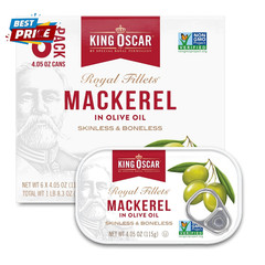 Mackerel in Olive Oil, 4.05 Ounce Can (Pack of 6, Packaging May Vary), Skinless