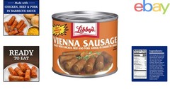 24 Pack Canned Sausages with Barbecue Sauce, 4.6 oz Each, Great for Recipes