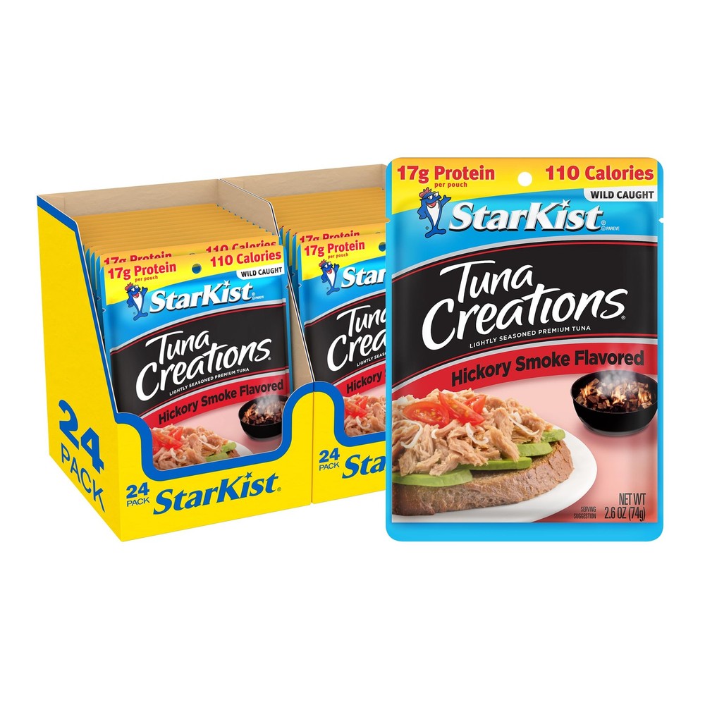 StarKist Tuna Creations Hickory Smoked Pouch (2.6 oz – 24 Pack) Wild Caught, 17g