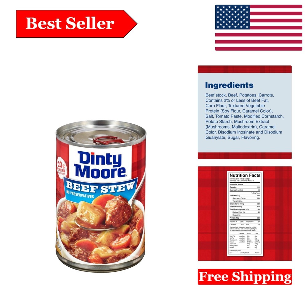 Hearty Beef Stew – Ready-to-Eat, Gluten-Free, 12 Pack