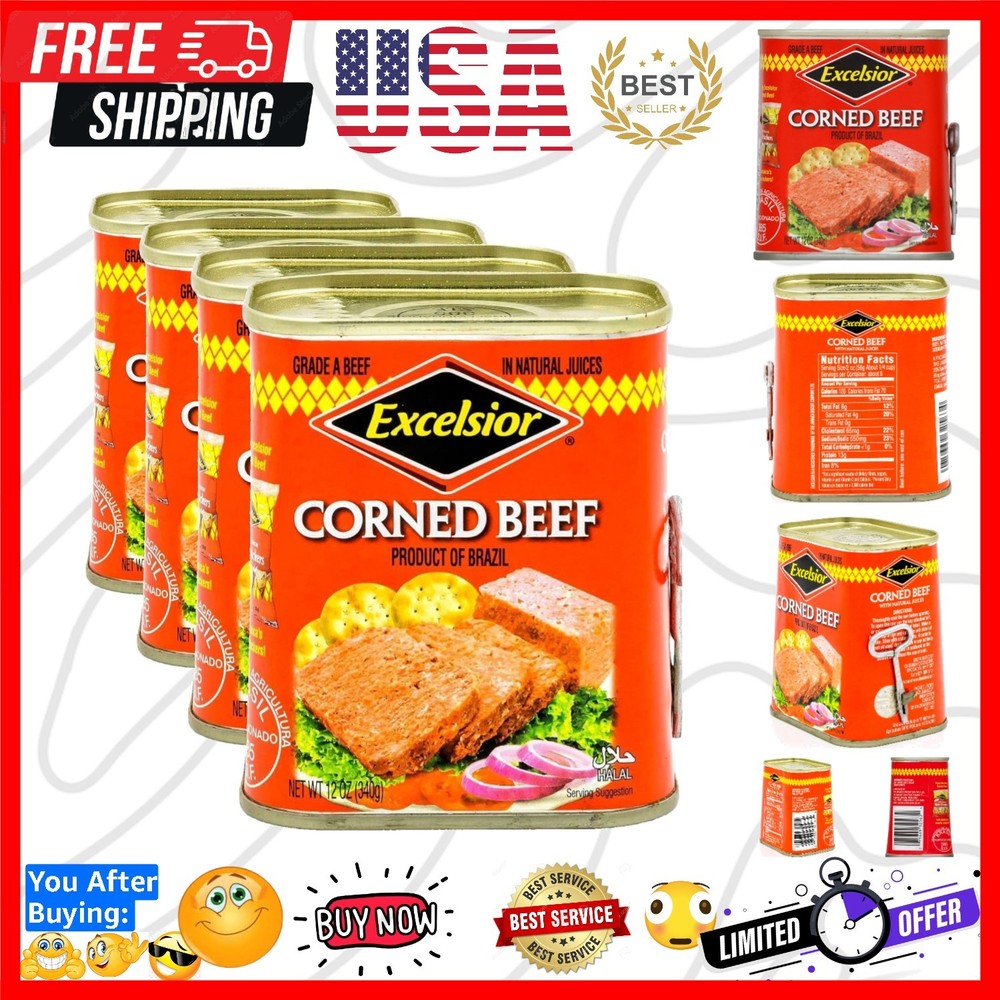 Corned Beef in Natural Juices, 12 Ounce Pack of 4