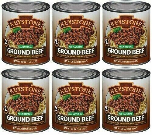 Keystone Meats All Natural Ground Beef Fully Cooked Food 28oz No Preservatives ✅