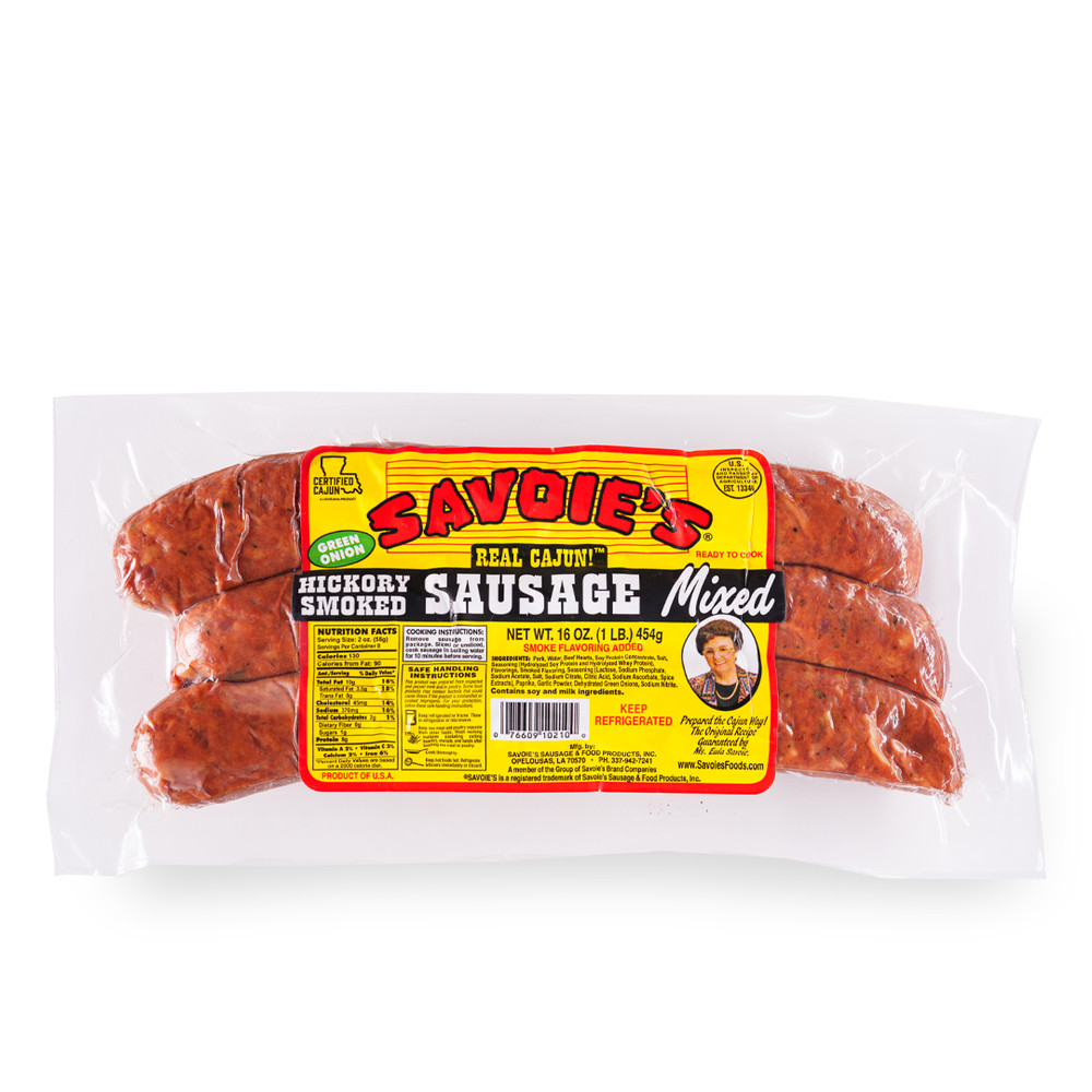 Savoie’s Green Onion Smoked Sausage 16 Oz (4 Pack)