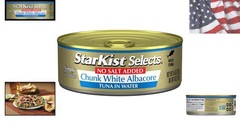 Selects No Salt Added Chunk White Albacore Tuna in Water – 4.5 oz Can Pack of 5