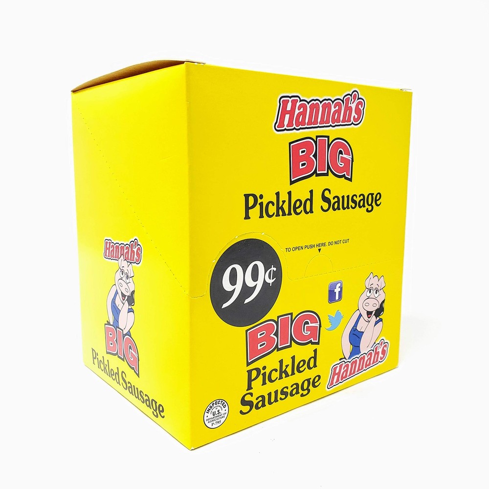 Hannahs Big Pickled Sausage 20ct Box
