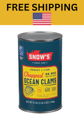 Snow’s Chopped Ocean Clams 51oz Can – Gluten Free, 7g Protein, No MSG, Fat FREE