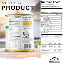 MOUNTAIN ESSENTIALS Fully Cooked Ready to Eat Canned Pork 28 Oz | Pack of 1