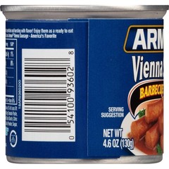 Armour Star Vienna Sausage, BBQ Flavored, Ready to Eat Canned Sausage, 7g