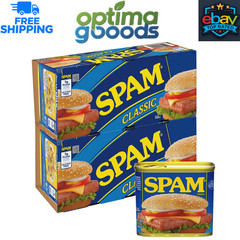 SPAM Classic 12 oz Cans (8 Pack) Canned Meat Lunch Dinner Shelf Stable Protein