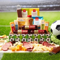 HICKORY FARMS GIFT BASKETS SUMMER SAUSAGE SOCCER FIFA GAME SNACKS CHEESE MUSTARD