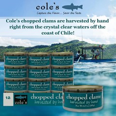 COLES CANNED AND CHOPPED CLAMS – Harvested in Crystal Clear Water Gluten Free…