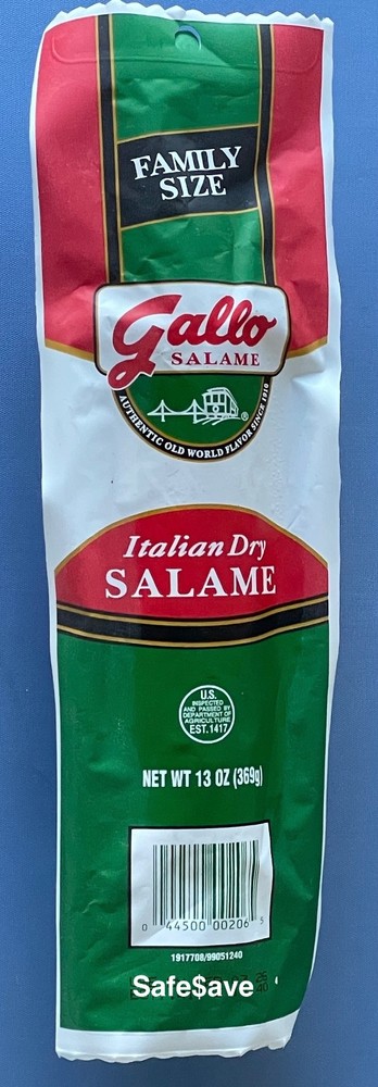 GALLO ITALIAN DRY SALAME Family Size Salami 13 oz Each FRESHEST 04/2026
