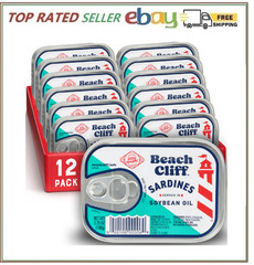 Wild Caught Sardines in Soybean Oil, 3.75 Oz Can (Pack of 12) – 14G Protein per