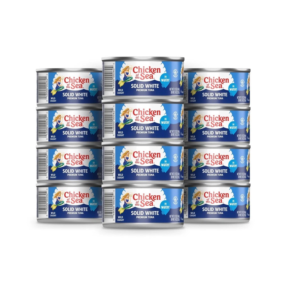 Chicken of the Sea Solid White Premium Albacore Tuna in Water Wild Caught Tun…