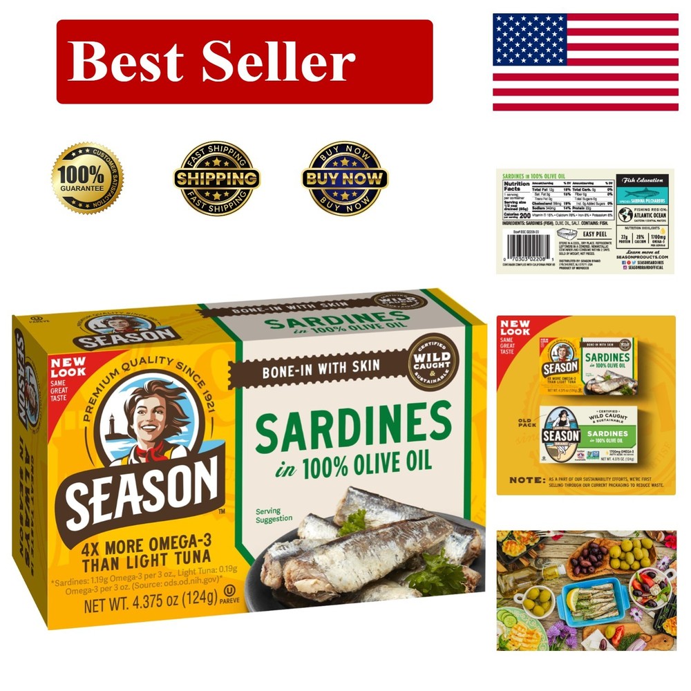 Kosher Sardines in Olive Oil – Wild Caught, 22g Protein & High Calcium, 24-Pack