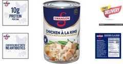 Swanson Canned Chicken a la King – Tender Chicken in Creamy Sauce, 10.5 Oz Can