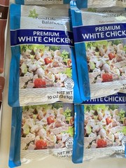 Food for Life Balanced PREMIUM WHITE CHICKEN Lot 14 Fully Cooked. 10oz & 4.5 Oz