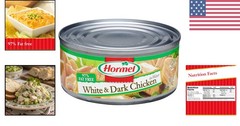 Ready-to-Eat Canned Chicken – White & Dark Meat, 60oz Total for Quick Meals