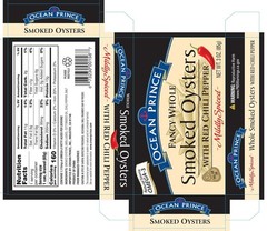 Ocean Prince Smoked Oysters with Red Chili Pepper – Nutritious Snack Pack of 18