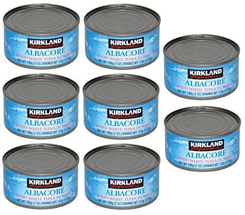 Kirkland Albacore Solid White Tuna in Water – 8 Cans (Total Net Weight 3.5lbs)