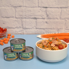 (3 pack) Premium Yellowfin Tuna chunks with carrots and peas in vegetable oil